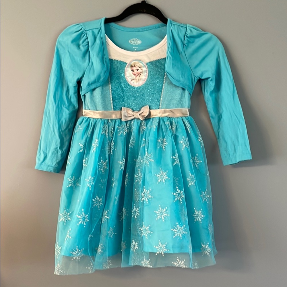 Frozen Themed Blue Kids Casual Dress